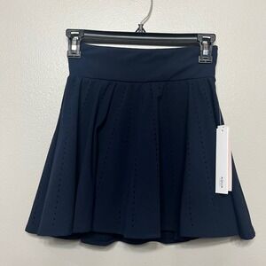 AQUA Athletic Navy Blue Laser Cut Perforated Tennis Skort Skirt XS NEW